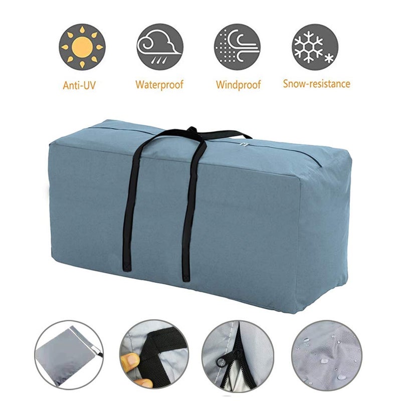 Yolaka Outdoor Patio Furniture Seat Cushions Storage Bag with Zipper and Handles 68x30x20 Inches Gray Waterproof - Image 3